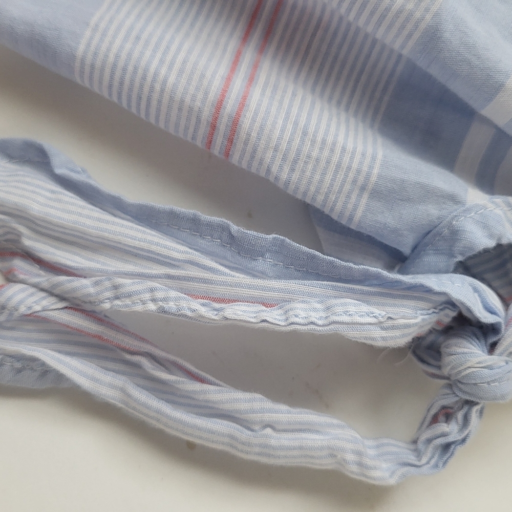 Off-Shoulder Ruffle Striped Blue Top - Picture 3 of 6